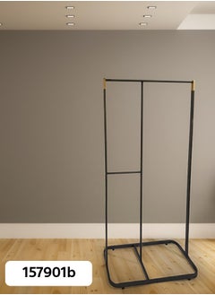 Living Black Steel Clothes Stand with Wood 