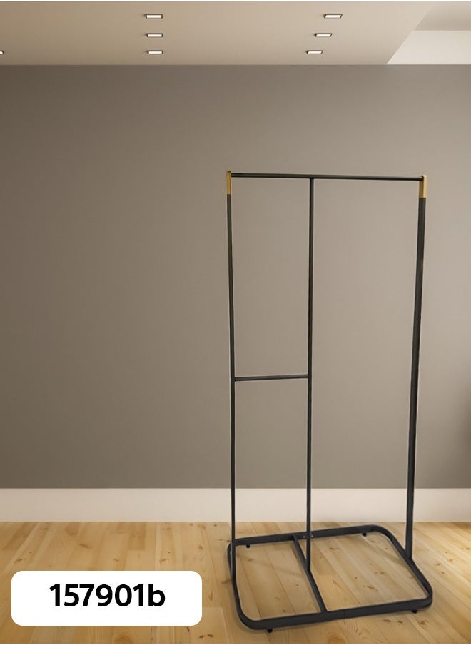 Living Black Steel Clothes Stand with Wood 