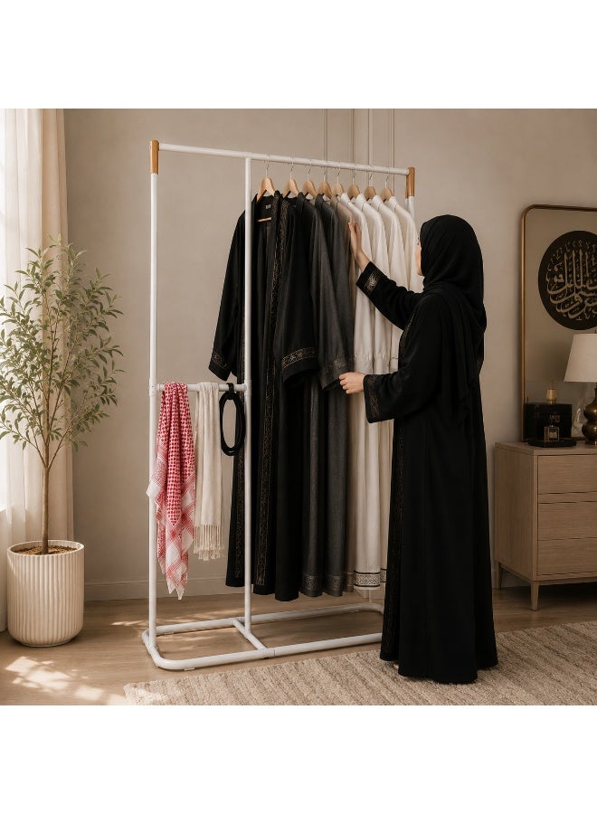 Living Modern Metal Clothing Stand – Sturdy Rectangular Base for Long and Short Garments - Image 4