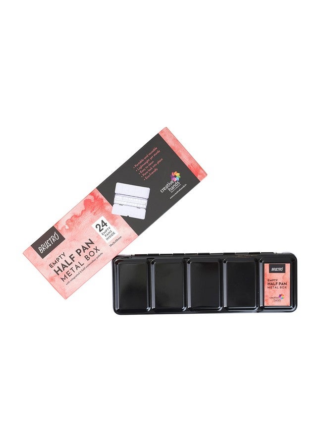 بروسترو علبة معدنية فارغة من Brustro مكونة من 24 لونًا مائيًا (تتضمن المقالي) - Image 2
