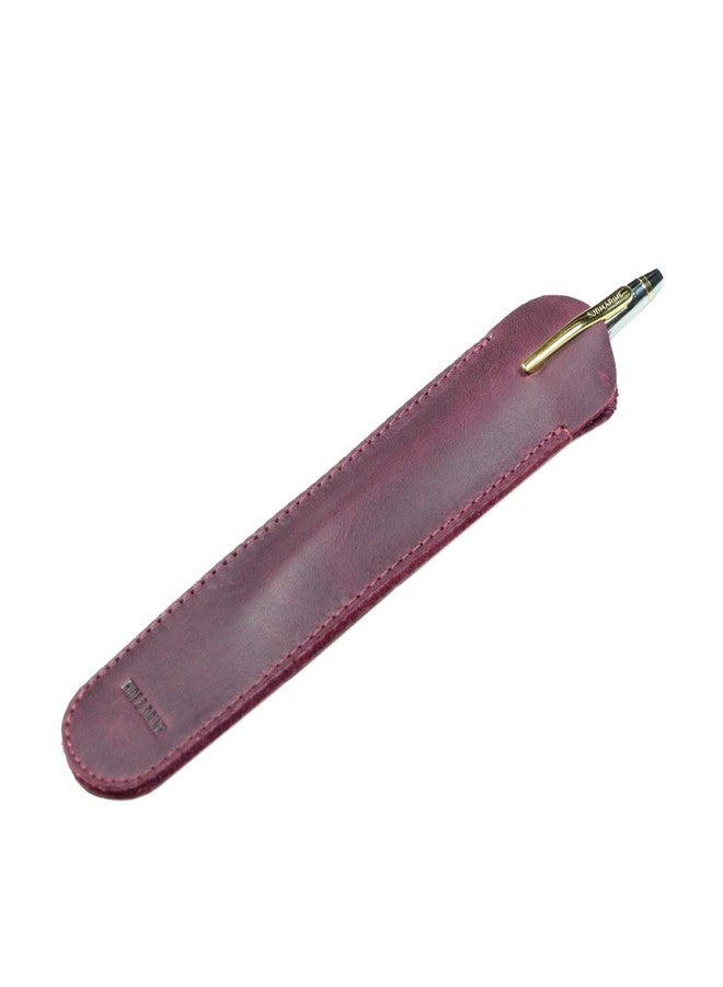 Hide & Drink, Leather Vintage Pen Sleeve, Office & School Essentials, Bookworm Accessories, Handmade :: Sangria - Image 3