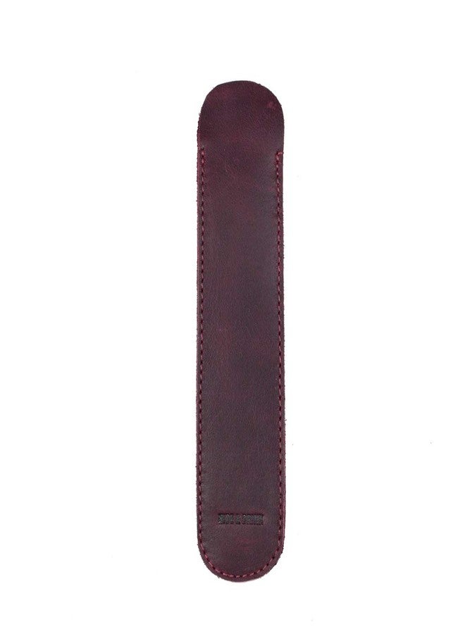 Hide & Drink, Leather Vintage Pen Sleeve, Office & School Essentials, Bookworm Accessories, Handmade :: Sangria - Image 2