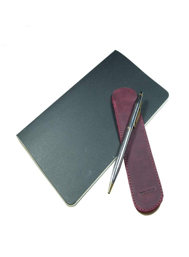 Hide & Drink, Leather Vintage Pen Sleeve, Office & School Essentials, Bookworm Accessories, Handmade :: Sangria - Image 4
