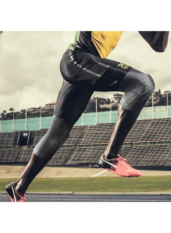 COYO Knee Compression Support Sleeve, Side Springs Stabilizers Knee Brace for Men & Women with Patella Gel Pad & Anti-slip Strips for Meniscus Tear, Arthritis, Sport Joint Pain Relief, Knee Protect, Grey - Image 4