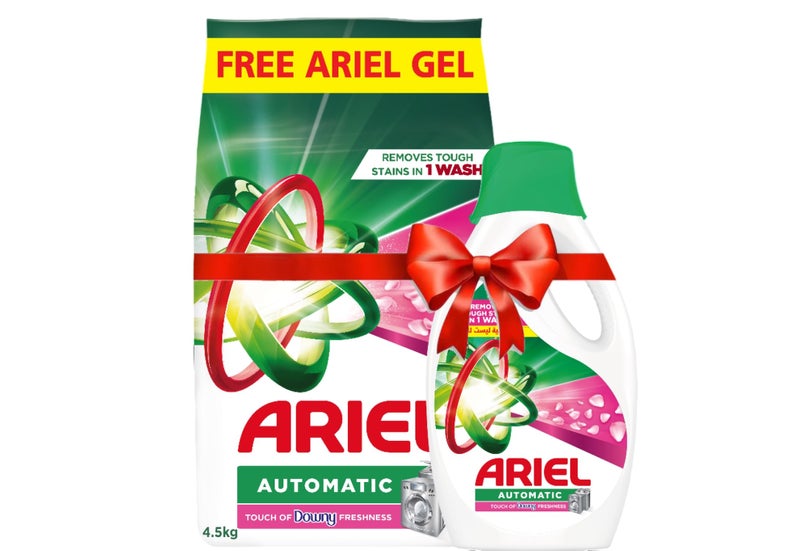 Ariel Touch Of Downy Detergent Powder 4.5KG + 600ML Gel Bundle