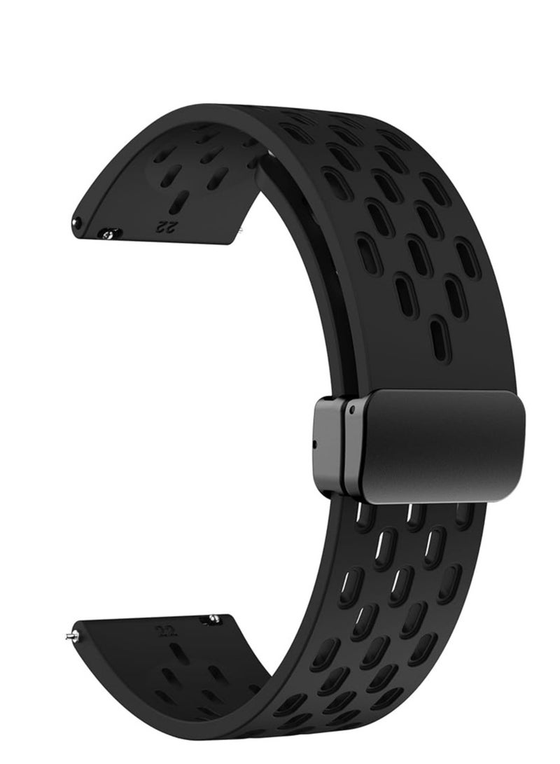 Magnetic Band for Samsung Watch 5 Pro/Galaxy Watch 5, 4 and 3/Watch 4 Classic/Gear S3 and S2/Active 2, Silicone Sport Watch Band 20mm 22mm with Magnetic Buckle for Samsung Watch 46mm 45mm 44mm