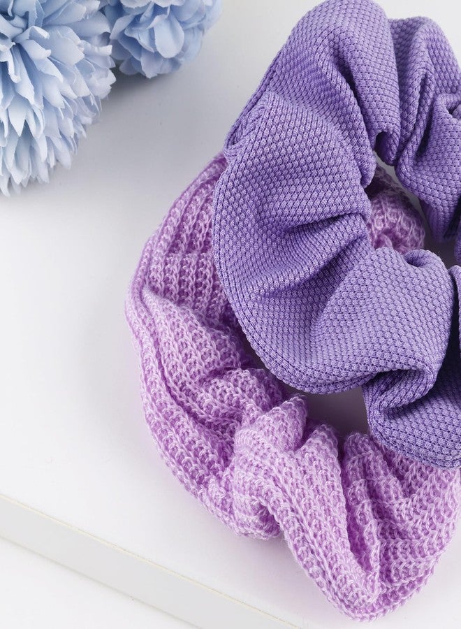 TUCEWP Scrunchies for Women Girls 6Pcs Purple Velvet Scrunchies for Thick Hair Ultra Textured Soft Corduroy Scrunchy Hair Ties Lavender Elastic Hair Bands Ponytail Holders Bulk Cute Hair Accessories - Image 5