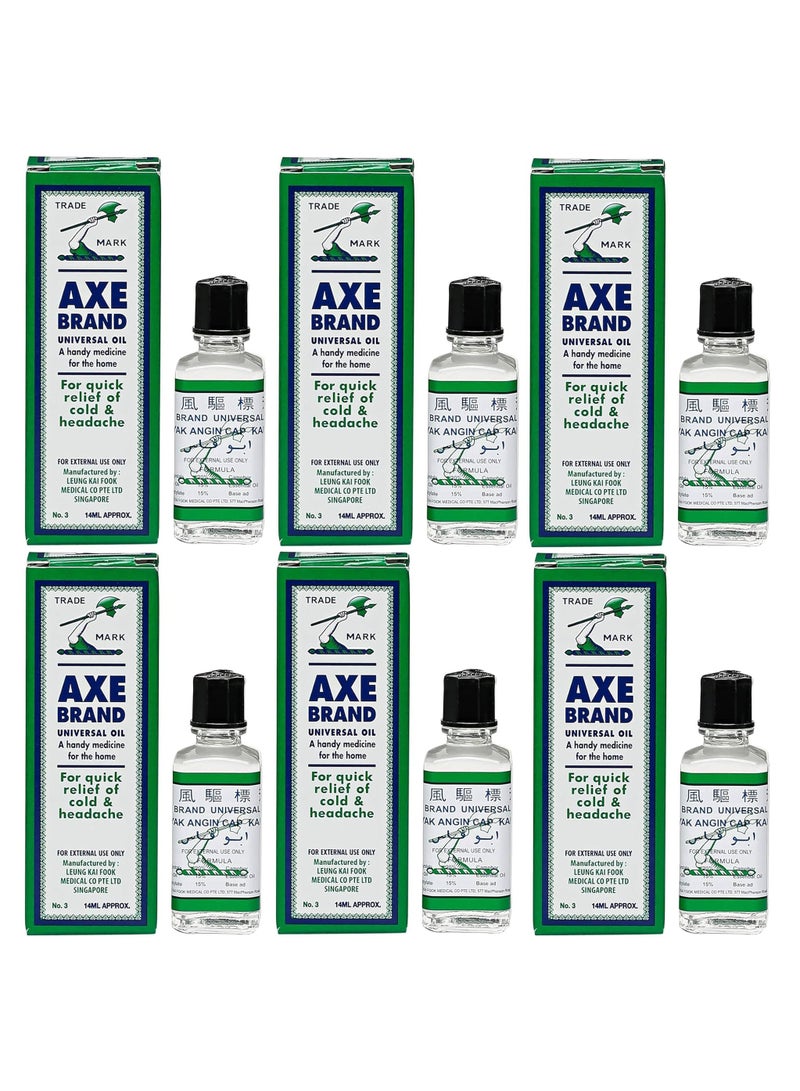 Axe Universal Oil for Quick Relief Of Cold and Headache 14ml (Pack of 6) - Image 1