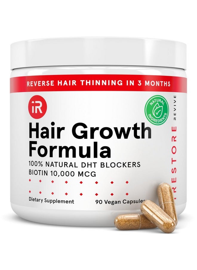 iRestore - iRESTORE Hair Growth Supplement - Hair Loss Vitamins for Women and Men - Has Biotin Multivitamins & DHT Blocker to Reduce Hair Thinning - Hair Regrowth Pills for Thicker Fuller Volume - 30 Days Supply - Image 1