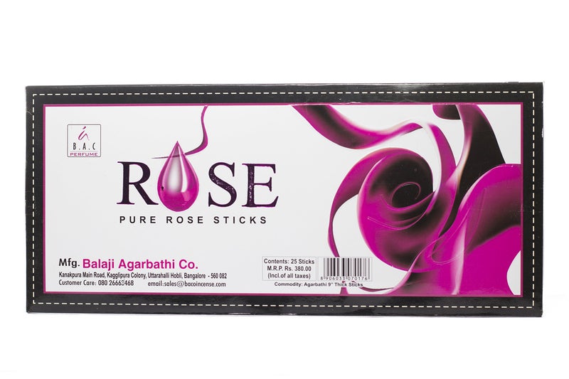BALAJI Pure Rose Incense Sticks 25 Sticks- Balaji Agarbatti Co. - Image 2