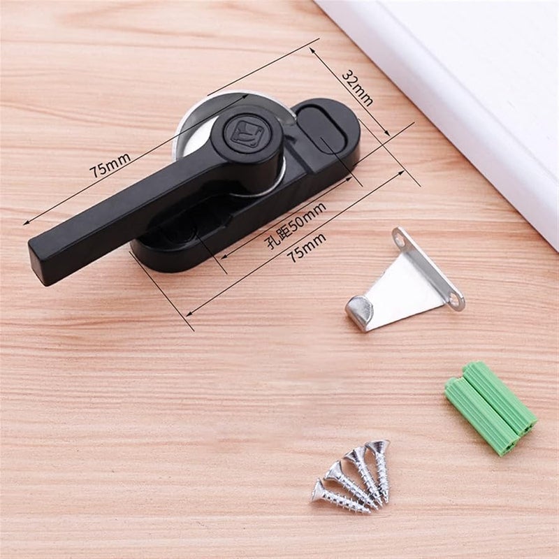 Universal Crescent Hook Lock Stainless Steel Window Lock Buckle 1Pcs Grey - Image 3