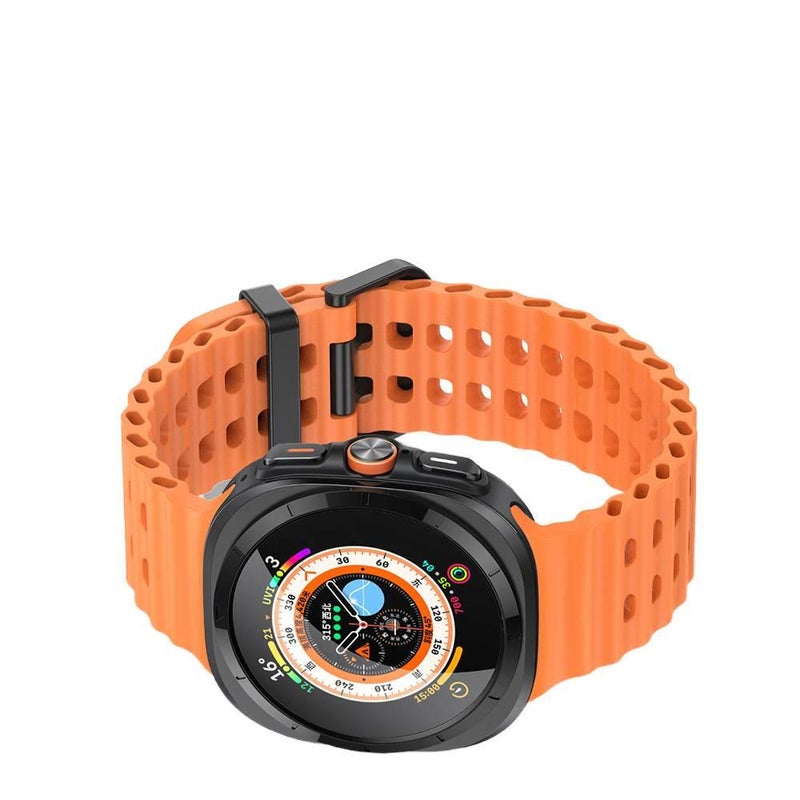 سوار ساعة ذكية رياضي من السيليكون متوافق باللون أبيض قابل للتعديل مع Samsung Galaxy Watch 7 بملاءمة قابلة للتعديل وحزام ناعم للاستبدال اليومي - Image 3