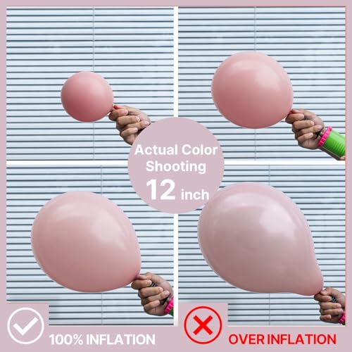 PartyWoo Dusty Pink Balloons 140pcs Different Sizes of 18 12 10 5 Inch Boho Blush Pink Latex Helium Balloons for Birthday Baby Shower Graduation Anniversary Bachelorette Party Decorations Pink-F54 - Image 3