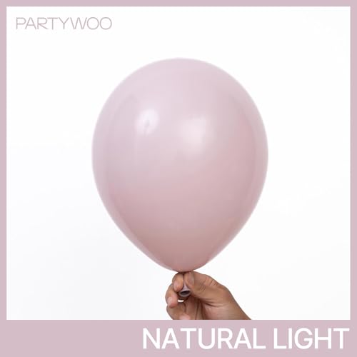 PartyWoo Dusty Pink Balloons 140pcs Different Sizes of 18 12 10 5 Inch Boho Blush Pink Latex Helium Balloons for Birthday Baby Shower Graduation Anniversary Bachelorette Party Decorations Pink-F54 - Image 2