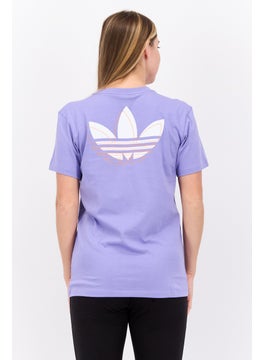 adidas Originals Women Sportswear Fit Brand Logo Training Top, Lavender Combo  - Image 3
