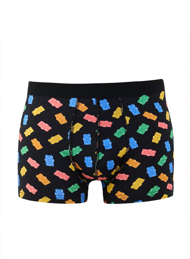 trendyol Black Patterned Solid 3Pack Cotton Boxer - Image 2