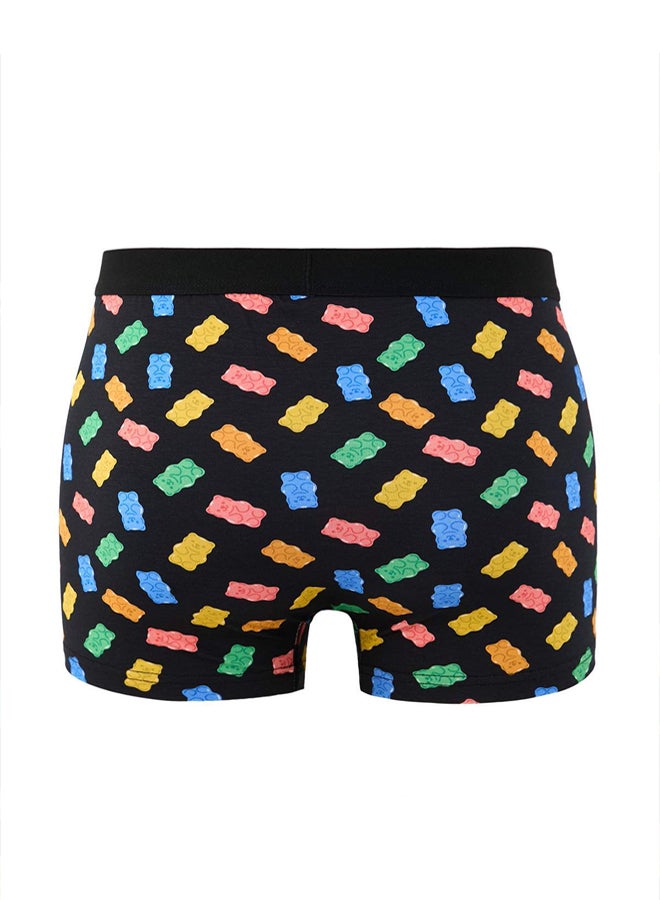 trendyol Black Patterned Solid 3Pack Cotton Boxer - Image 4