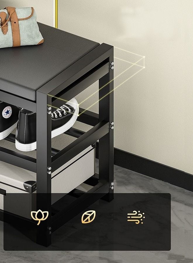 fashionhome منظم أحذية متعدد الطبقات، رف مدخل من الفولاذ المقاوم للصدأ، 80 × 25 × 41.5 سم - Image 4