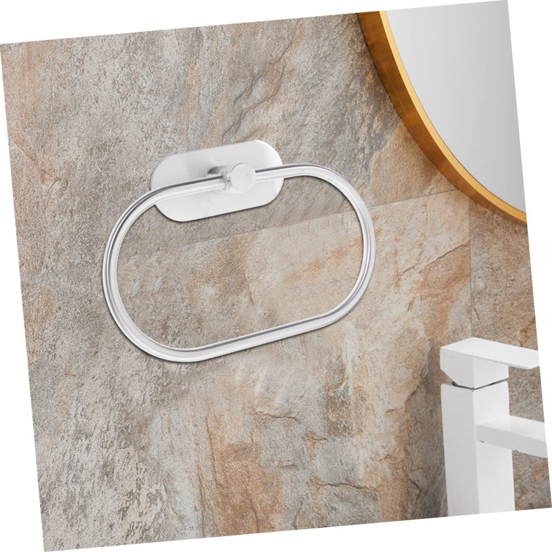 Stylish Stainless Steel Hand Towel Holder 2pcs 20x14cm Silver for Bathroom Kitchen - Image 3