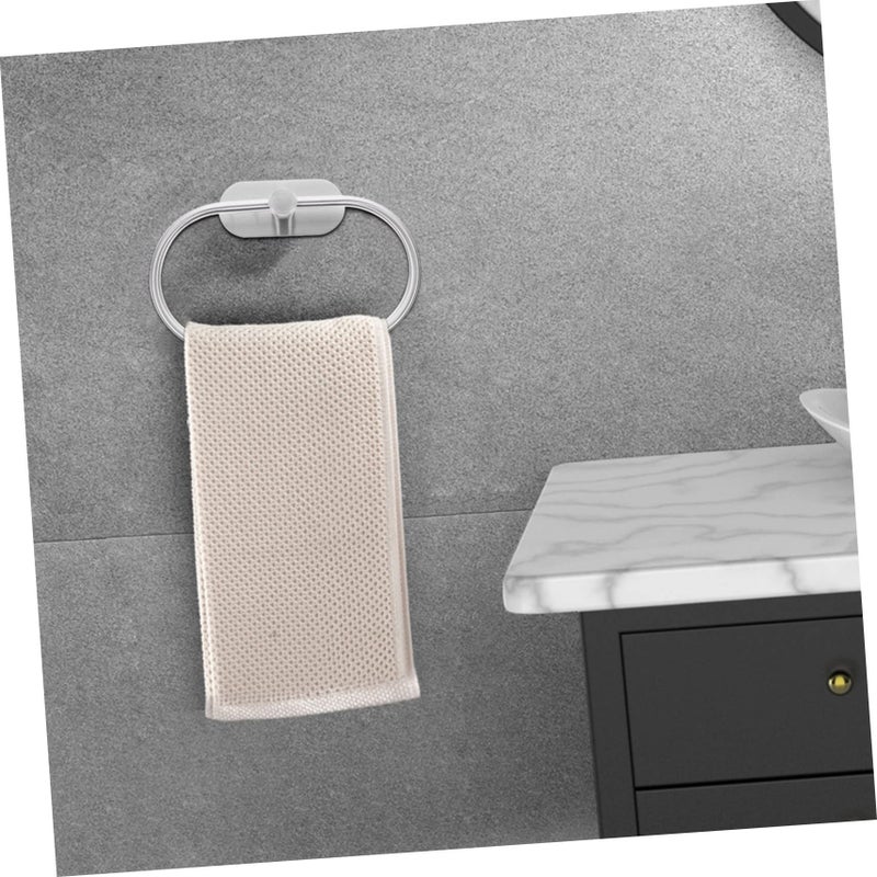 Stylish Stainless Steel Hand Towel Holder 2pcs 20x14cm Silver for Bathroom Kitchen - Image 5