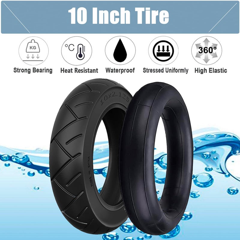 Cooryda 10X2.125 Tire And Inner Tube 10X2.125 Inner Tube For Electric Scooter Tire Replacement Wheels With 0 Valve Stem For 10Inch Tires With 6Inch Rims(1 Inner+1 Outer) - Image 3