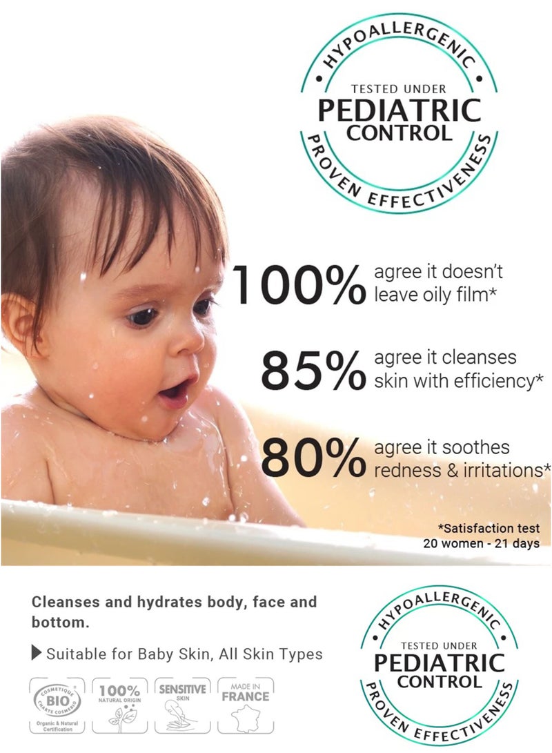 gamarde Baby Cleansing Milk 400ml Certified Organic, No-Rinse Moisturizing Milk for Baby’s Face, Body & Seat Care Hypoallergenic, Gentle, Soap-Free, Aloe Vera, Argan Oil, Thermal Spring Water Made in France - Image 3