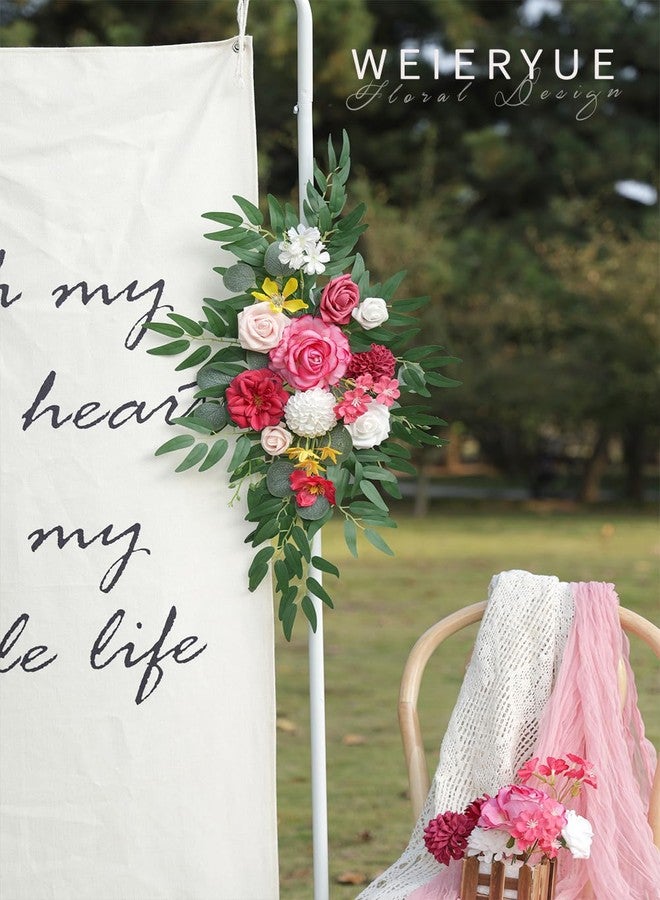 WEIERYUE Artificial Wedding Arch Flowers Kit(Pack of 2) for Wedding Arch, Bridal Shower, Ceremony and Reception Backdrop Decoration (Bright Pink) - Image 5