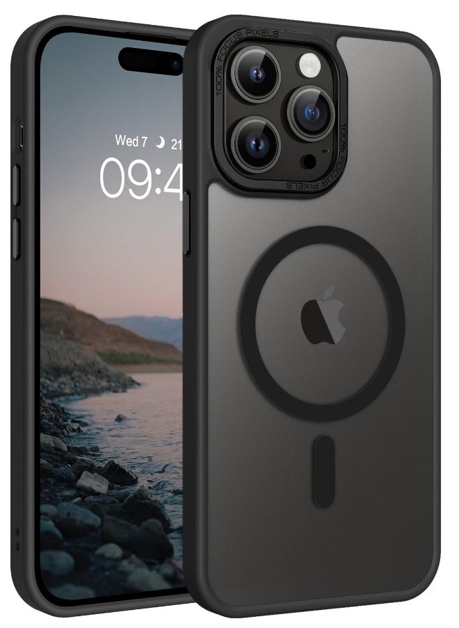 Generic iPhone 14 Pro MagSafe Case Magnetic Back Cover,【Full Shockproof Protection】Translucent Matte Back, Slim Phone Cover with Strong Magnet for Apple 14 Pro (2022)(Black)  - Image 1