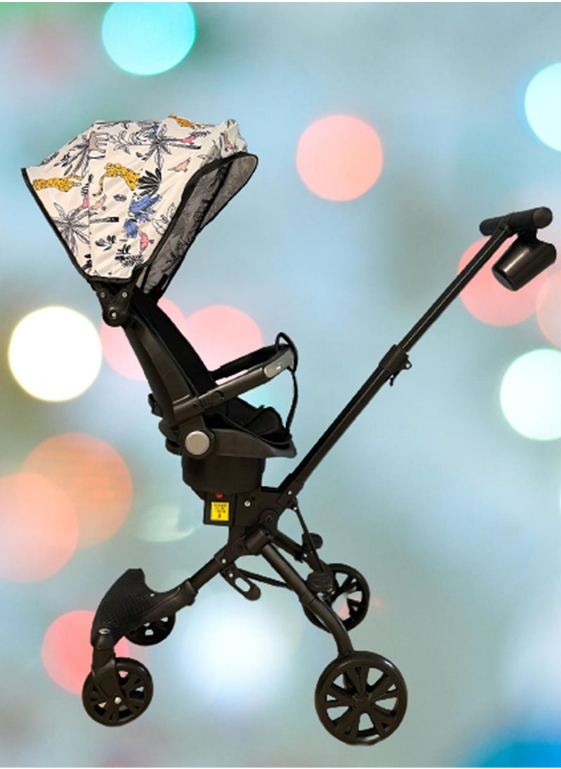 Generic Foldable and Lightweight Reversible Stroller with Canopy Suitable For 1-5-Year-old Children Can Be Semi-reclined and Seated  - Image 2