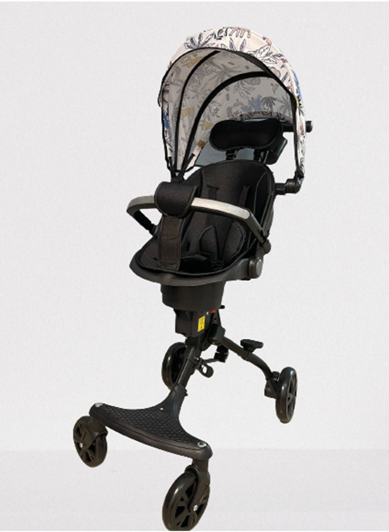 Generic - Foldable and Lightweight Reversible Stroller with Canopy Suitable For 1-5-Year-old Children Can Be Semi-reclined and Seated - Image 1