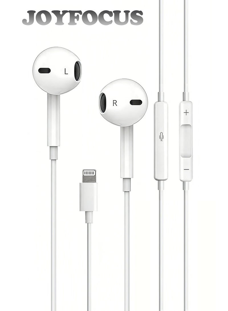 جوي فوكس سماعات أذن سلكية، حاصلة على شهادة MFi، معترف بها من قبل النظام، جودة مكالمات عالية الوضوح، صوت متوازن وواضح؛ متوافقة مع أجهزة iPhone المزودة بموصل Lightning والتي تعمل بنظام التشغيل iOS 14/13/12/11/XR/XS/X/8/7، تدعم جميع إصدارات iOS - Image 1