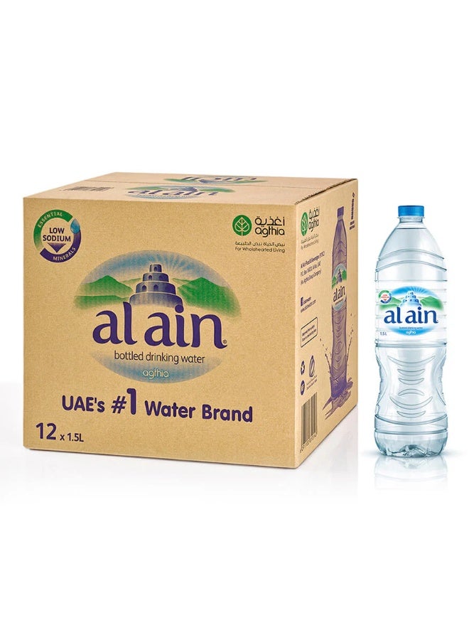 Al Ain Bottled Drinking Water 12 x 1.5L Carton - Image 1