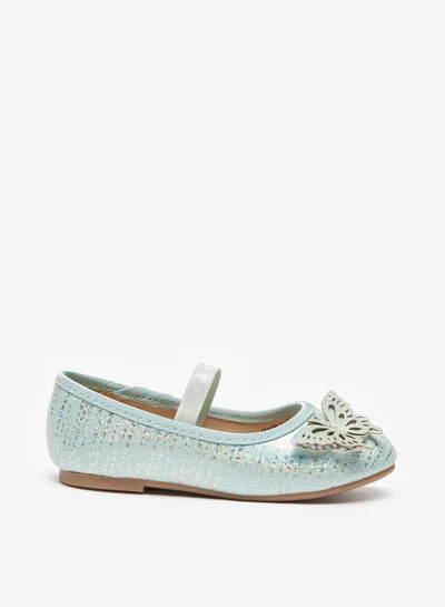 Flora Bella By Shoexpress Girls Embellished Butterfly Ballerina Shoes with Elasticated Strap