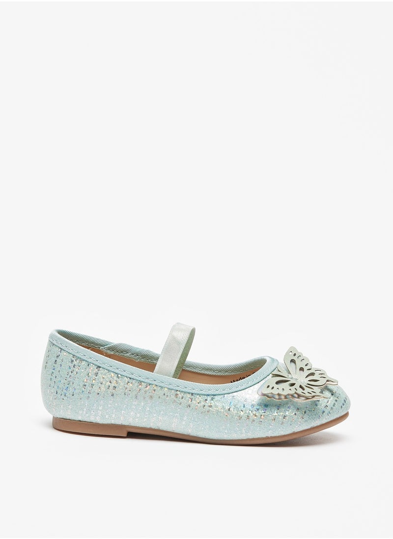 Flora Bella By Shoexpress - Girls Embellished Butterfly Ballerina Shoes with Elasticated Strap - Image 1