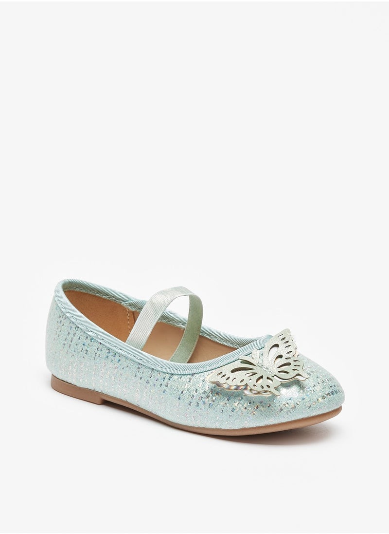 Flora Bella By Shoexpress - Girls Embellished Butterfly Ballerina Shoes with Elasticated Strap - Image 1