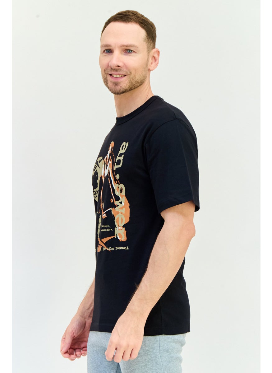 Reebok Men Sportswear Fit Short Sleeve Outdoor T-Shirt, Black  - Image 2