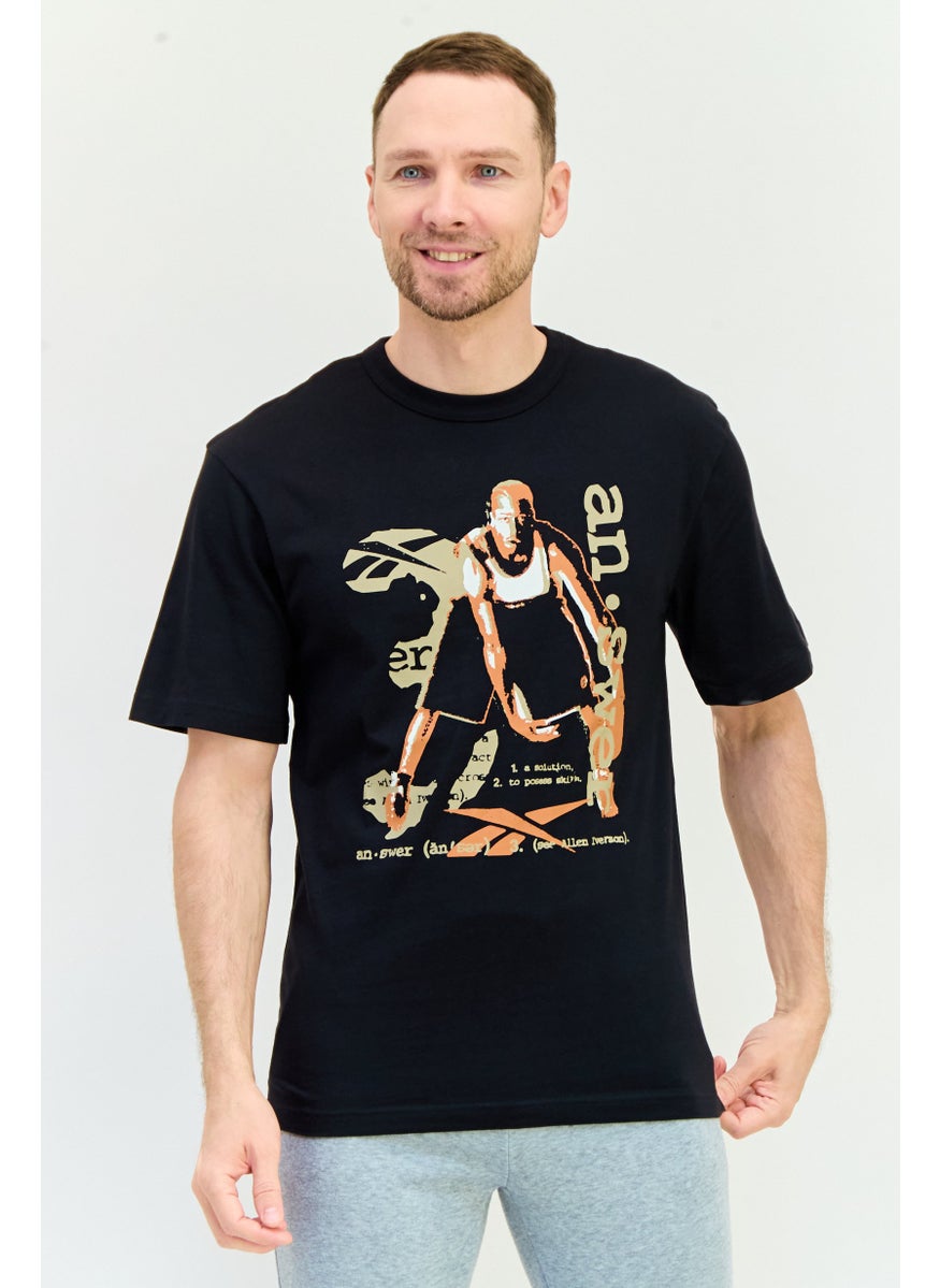 Reebok Men Sportswear Fit Short Sleeve Outdoor T-Shirt, Black  - Image 1