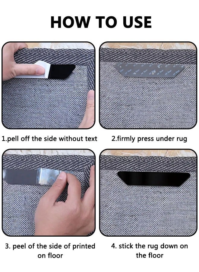 وهاواي 16 Pcs Non Slip Rug Tape for Hardwood Floors and Tiles, Reusable and Washable Carpet Tape for Area Rugs, Dual Sided Adhesive Rug Sticker to Keep Your Rugs in Place Style A  - Image 4
