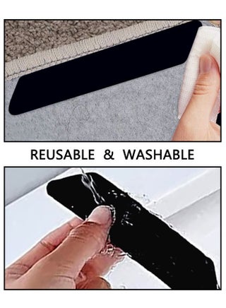 16 Pcs Non Slip Rug Tape for Hardwood Floors and Tiles, Reusable and Washable Carpet Tape for Area Rugs, Dual Sided Adhesive Rug Sticker to Keep Your Rugs in Place Style A - view 3