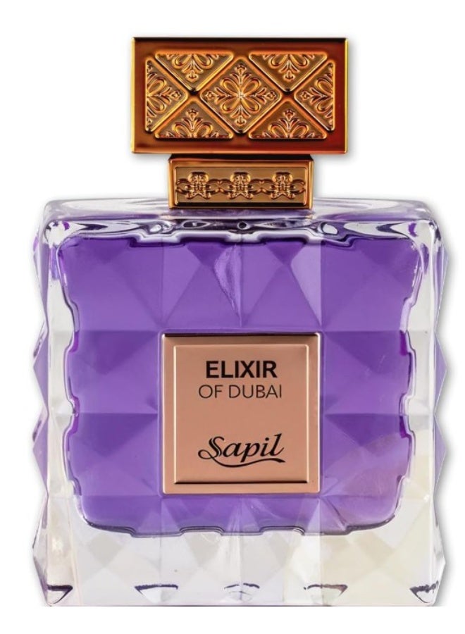 Sapil Elixir Of Dubai Eau De Parfum 100ml, Affordable Luxury Perfume, Amber Fragrance with Cocoa, Hazelnut, Orange Top Notes, Bold Blend Perfumes for Men and Women - Image 1