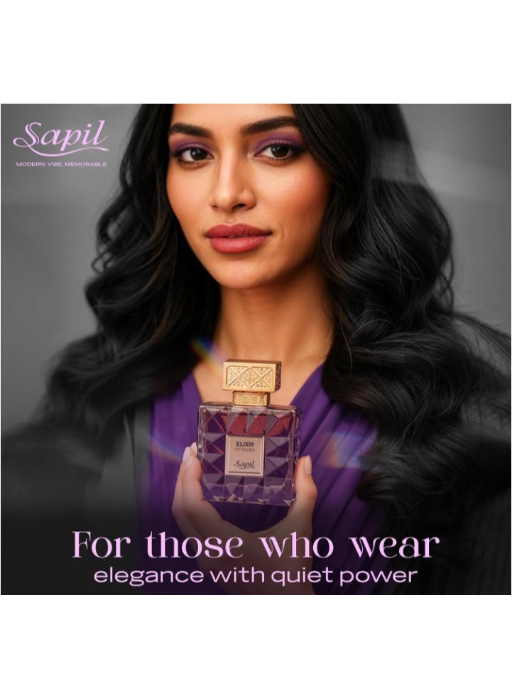 Sapil Elixir Of Dubai Eau De Parfum 100ml, Affordable Luxury Perfume, Amber Fragrance with Cocoa, Hazelnut, Orange Top Notes, Bold Blend Perfumes for Men and Women - Image 3