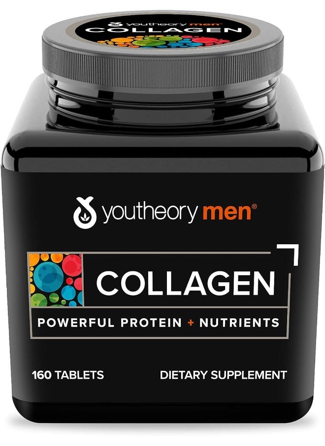 youtheory Men's Collagen - Vegetarian Collagen Supplement for Men - Contains Biotin - Supports Healthy Hair, Nails, Skin & Joints - 160 Tablets  - Image 1