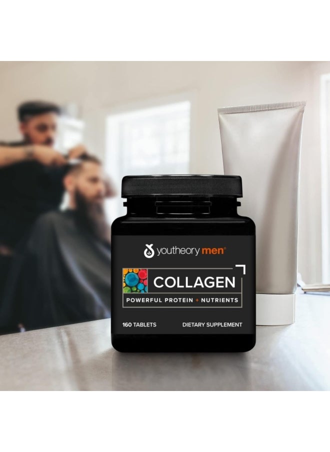 youtheory Men's Collagen - Vegetarian Collagen Supplement for Men - Contains Biotin - Supports Healthy Hair, Nails, Skin & Joints - 160 Tablets  - Image 4