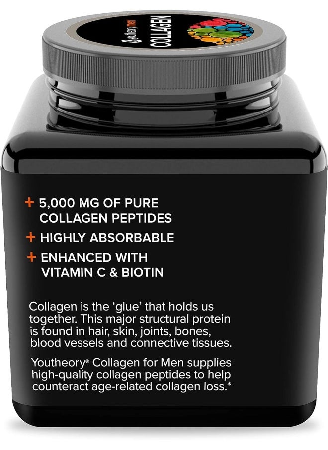 youtheory Men's Collagen - Vegetarian Collagen Supplement for Men - Contains Biotin - Supports Healthy Hair, Nails, Skin & Joints - 160 Tablets  - Image 5