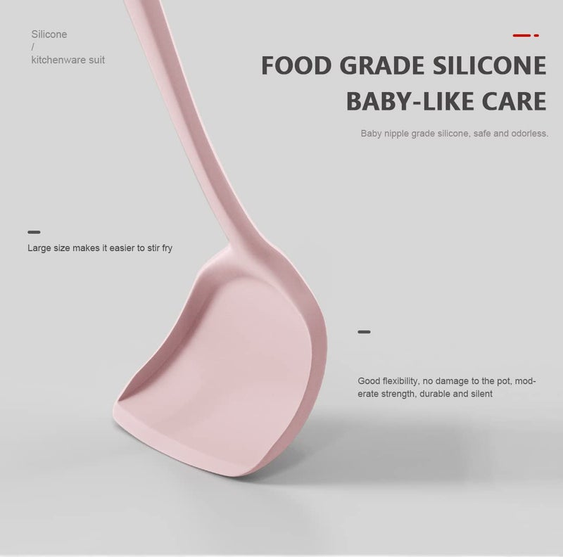 AOTHOD Silicone Cooking Utensils Set - 446Â°F Heat Resistant Kitchen Utensils, Spatula,Turner Tongs,Spoon,Whisk,Kitchen Utensil Gadgets Tools Set for Nonstick Cookware,Dishwasher Safe BPA Free(Pink) - Image 4