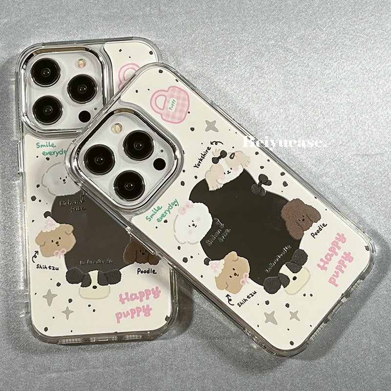 Cute Cartoon Splash-Ink Puppy Mirror Suitable for Apple 15Promax Mobile Phone Case Iphone14Pro New Model 6 - Image 3