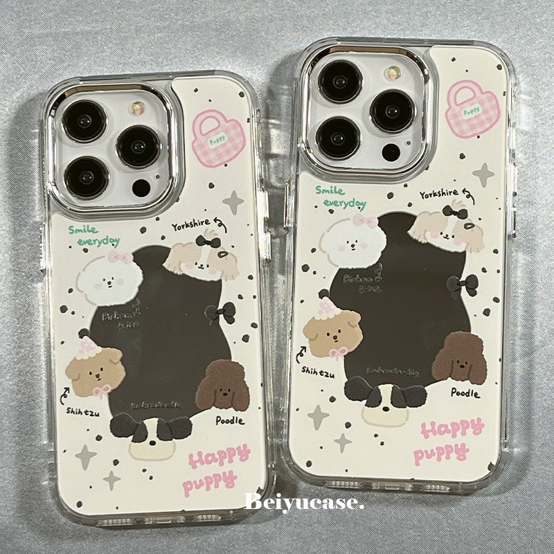 Cute Cartoon Splash-Ink Puppy Mirror Suitable for Apple 15Promax Mobile Phone Case Iphone14Pro New Model 6 - Image 5