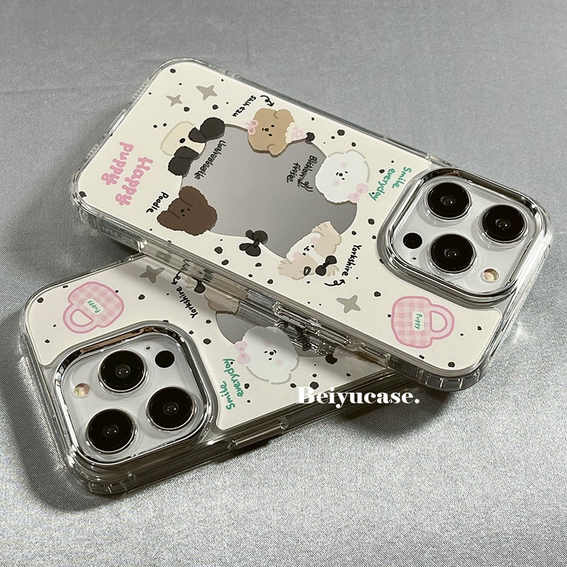 Cute Cartoon Splash-Ink Puppy Mirror Suitable for Apple 15Promax Mobile Phone Case Iphone14Pro New Model 6 - Image 2
