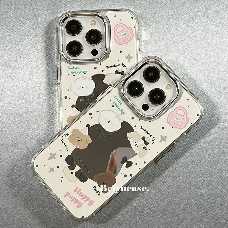 Cute Cartoon Splash-Ink Puppy Mirror Suitable for Apple 15Promax Mobile Phone Case Iphone14Pro New Model 6 - Image 4