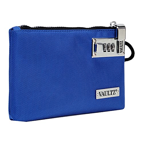 Vaultz Money Bag with Lock - 5 x 8 Inch, Men & Women's Locking Accessories Pouch for Cash, Bank Deposits, Wallet, Medicine, Phone and Credit Cards - BLUE - Image 5